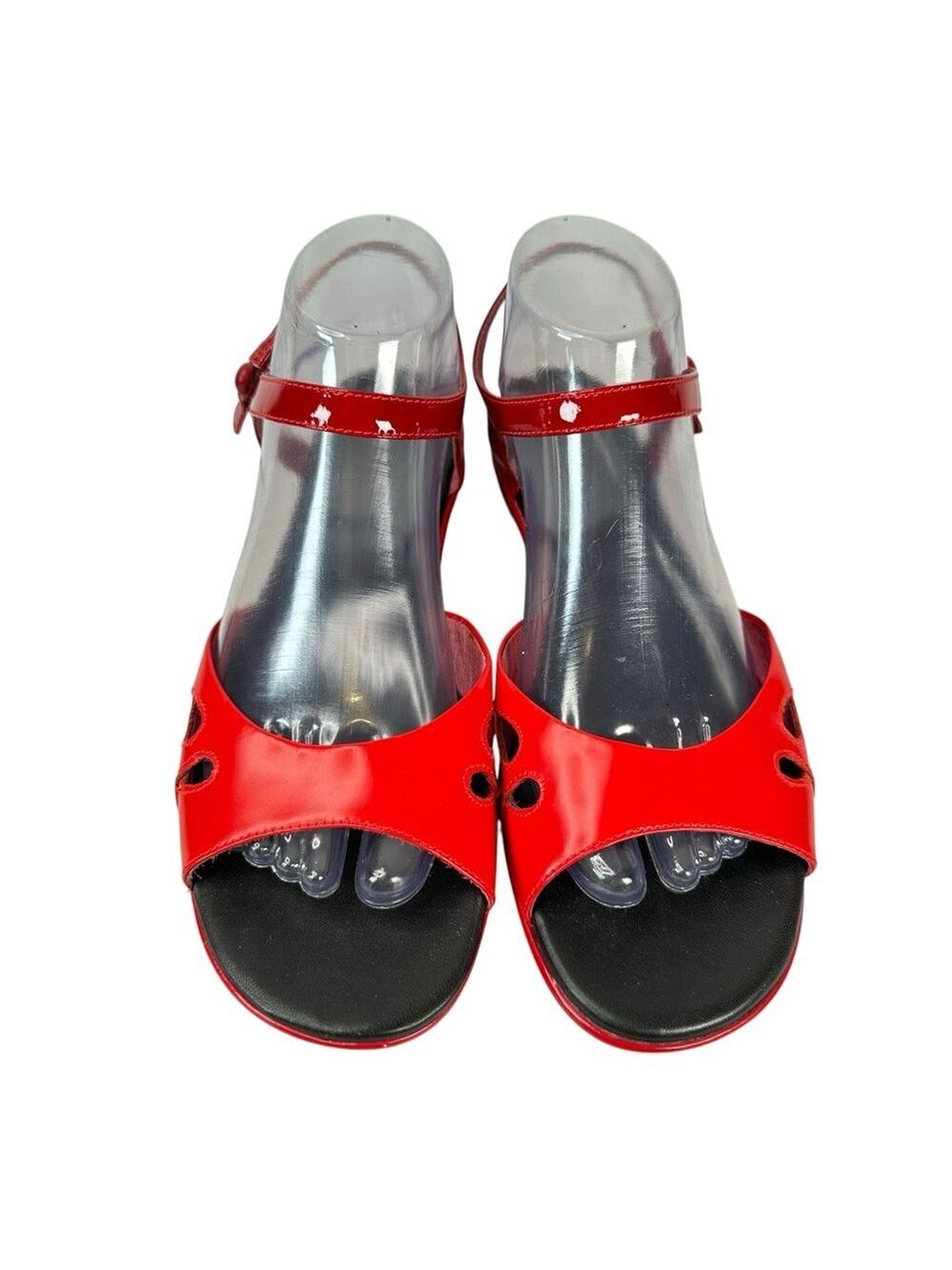 Camper Red Leather Ankle Strap Comfort Sandals Euro 39 Minimalist Casualcore